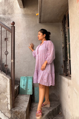 Petal Whisper Raglan Dress