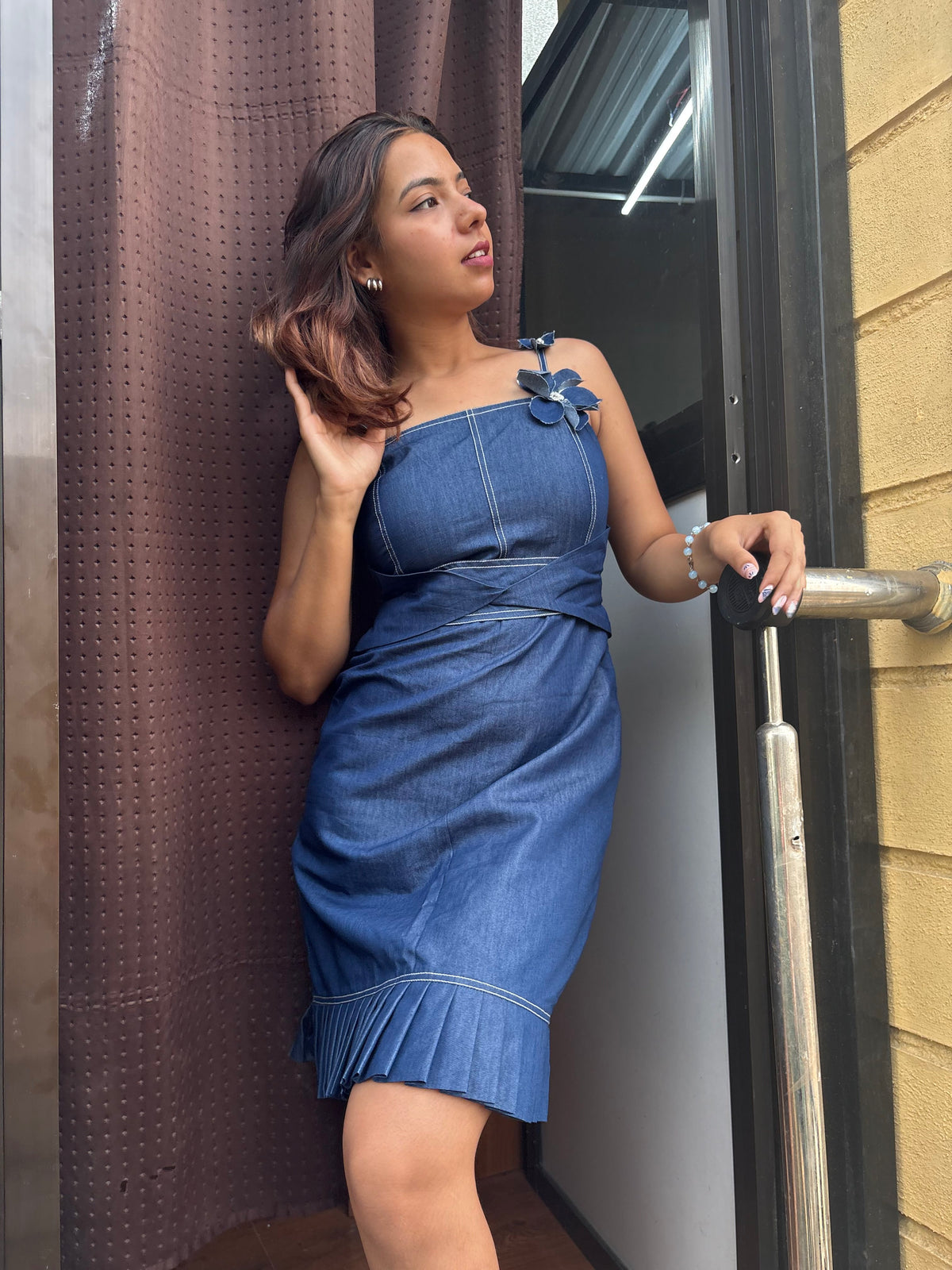 Denim Bloom Dress